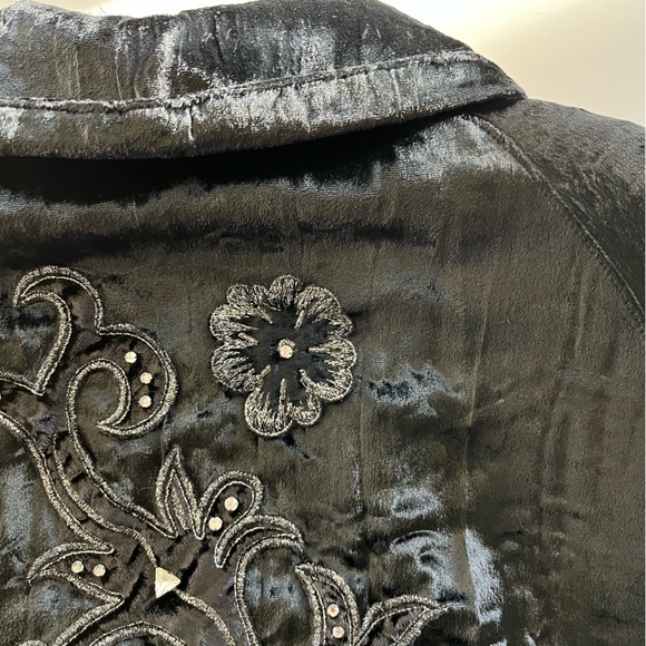 RARE VINTAGE Escada by Margaretha Ley Velvet Crystal Bomber Jacket - Picture 8 of 13